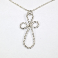 Silver twisted wire cross